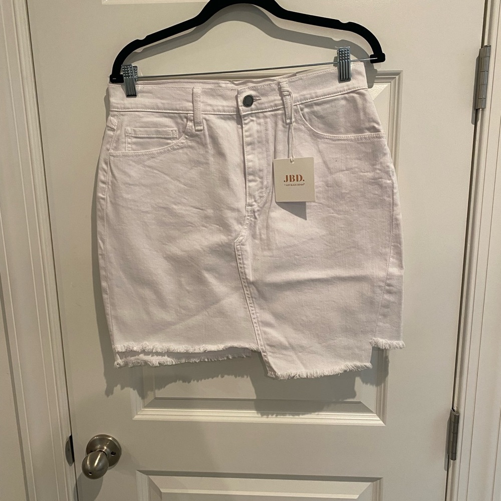 White Denim Mini Skirt
